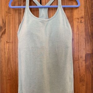 Lululemon Fog Green Ribbed Tank Top
